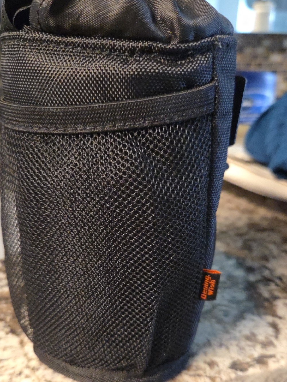 Black Nylon Travel Pouch - Compact OrganizerBike Cup Holder Removable